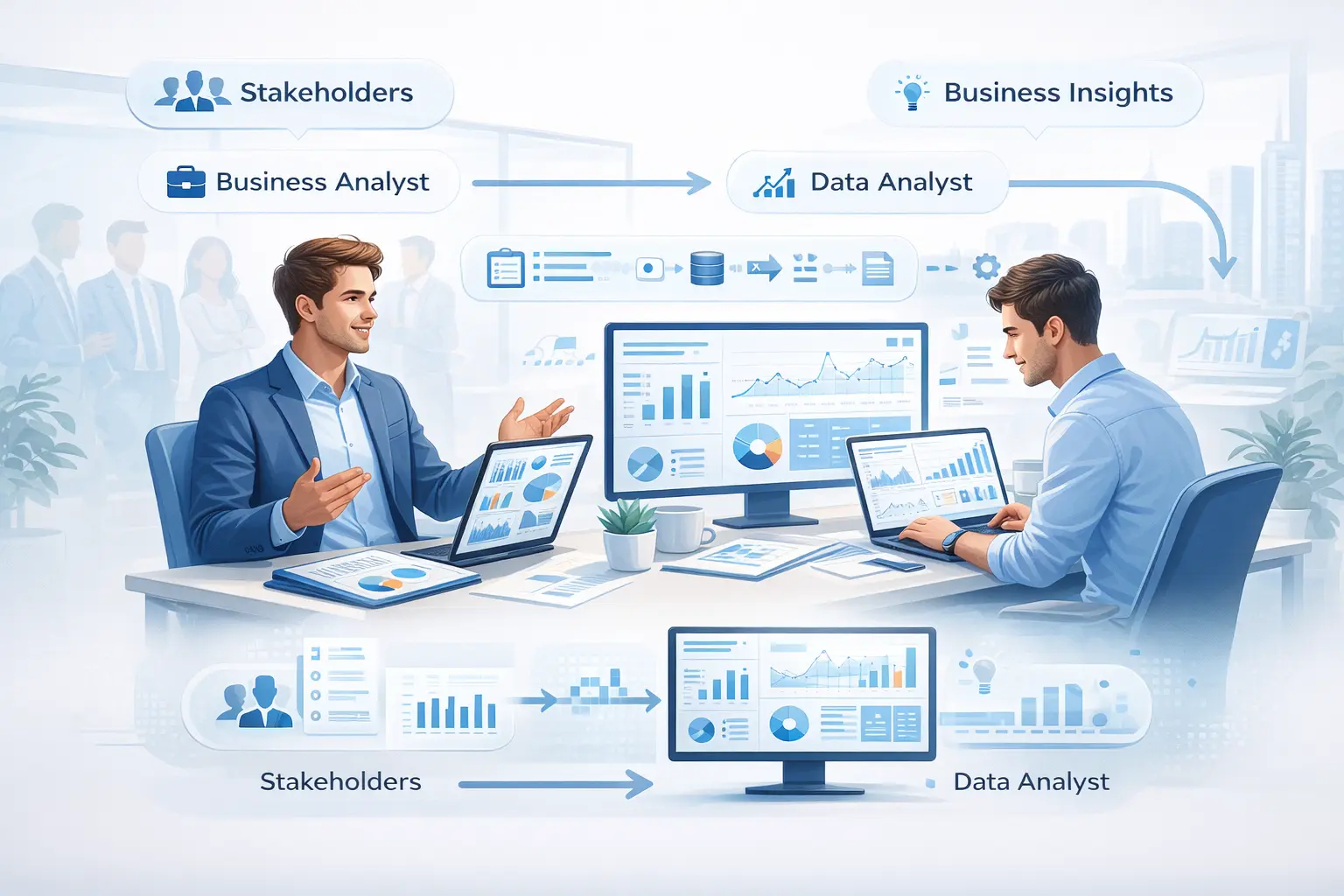 Difference between data analyst and business analyst